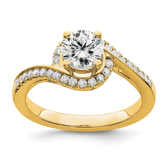 Diamond Round Semi-mount By-Pass Engagement Rings