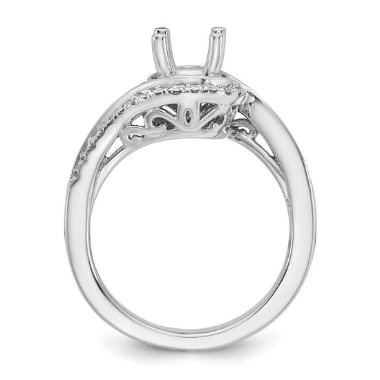 Diamond Round Semi-mount By-Pass Engagement Rings