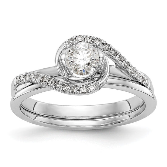 Diamond Round Semi-mount By-Pass Engagement Rings