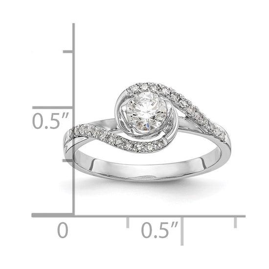 Diamond Round Semi-mount By-Pass Engagement Rings