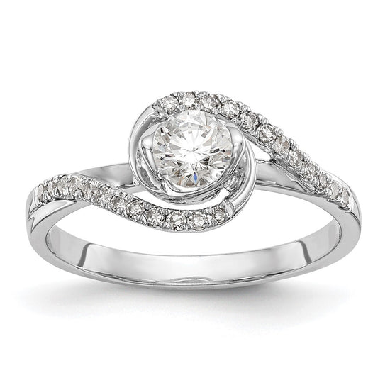 Diamond Round Semi-mount By-Pass Engagement Rings