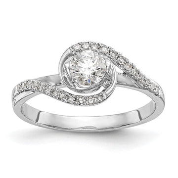 Diamond Round Semi-mount By-Pass Engagement Rings