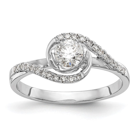 Diamond Round Semi-mount By-Pass Engagement Rings