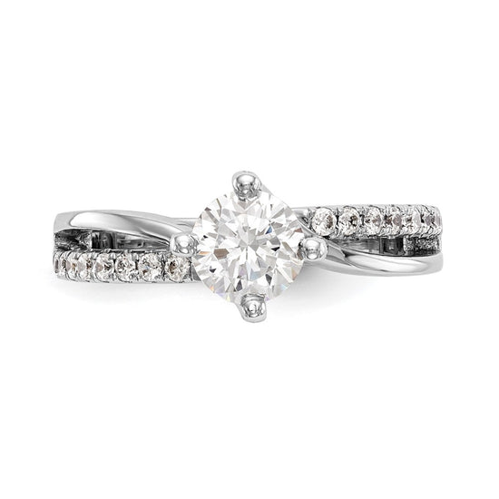 Diamond Round By-Pass Engagement Rings