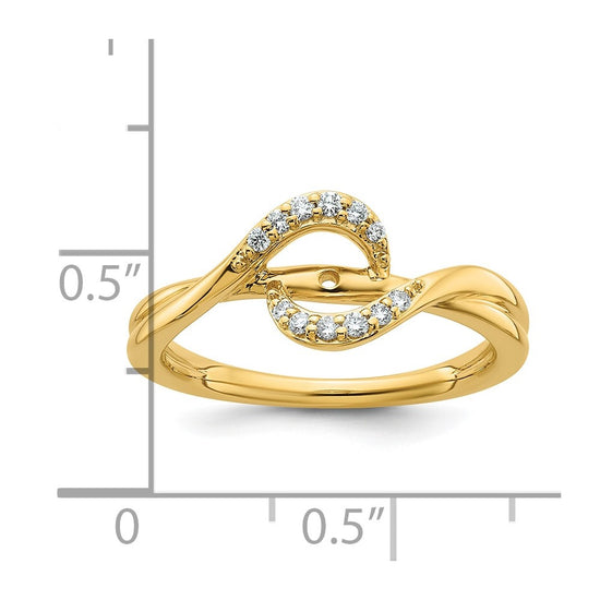 14k Peg Set Diamond Semi-mount By-Pass Engagement Ring