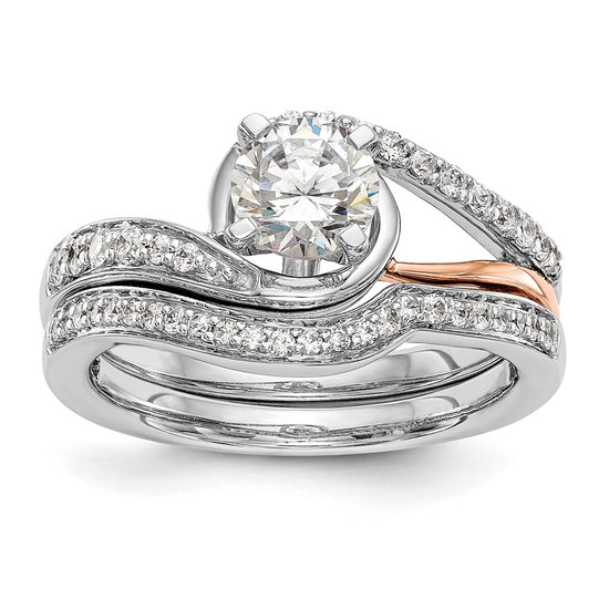 Diamond Peg-Set Semi-mount By-Pass Engagement Rings