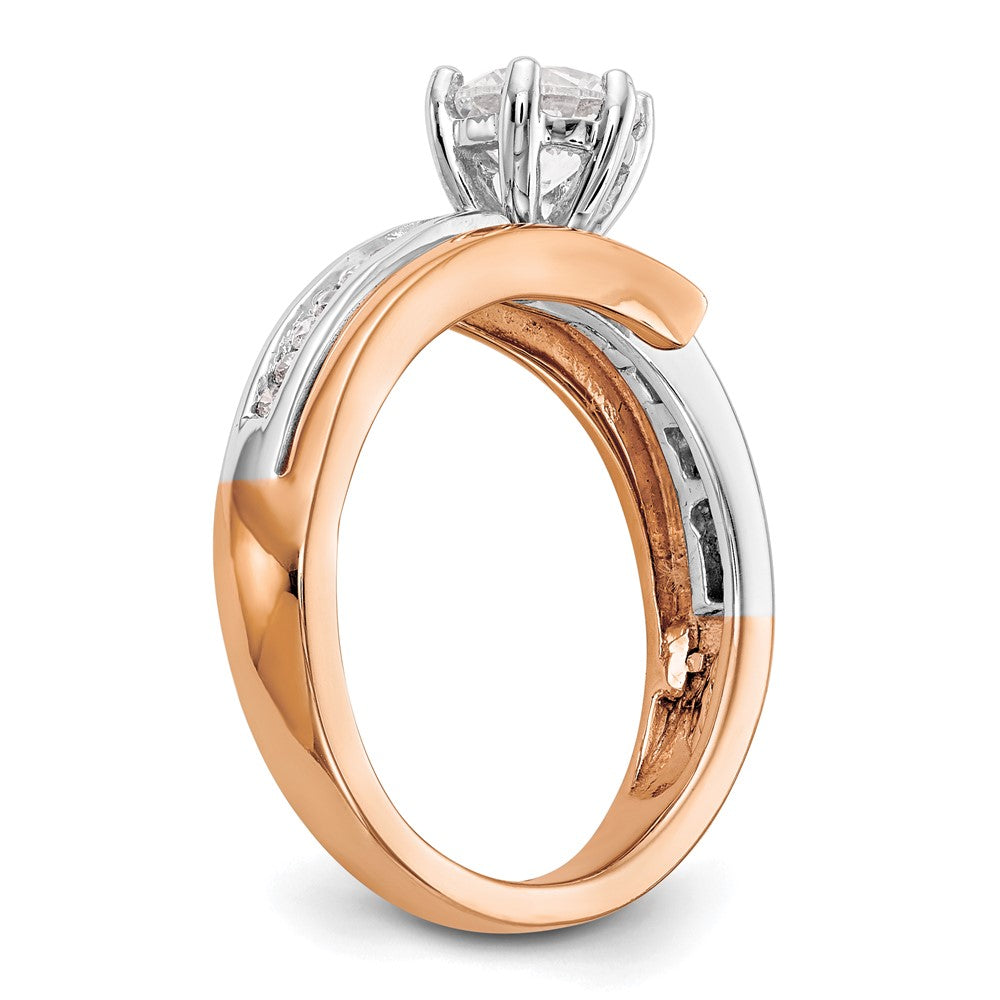 Peg Set Diamond Semi-mount By-Pass Engagement Rings
