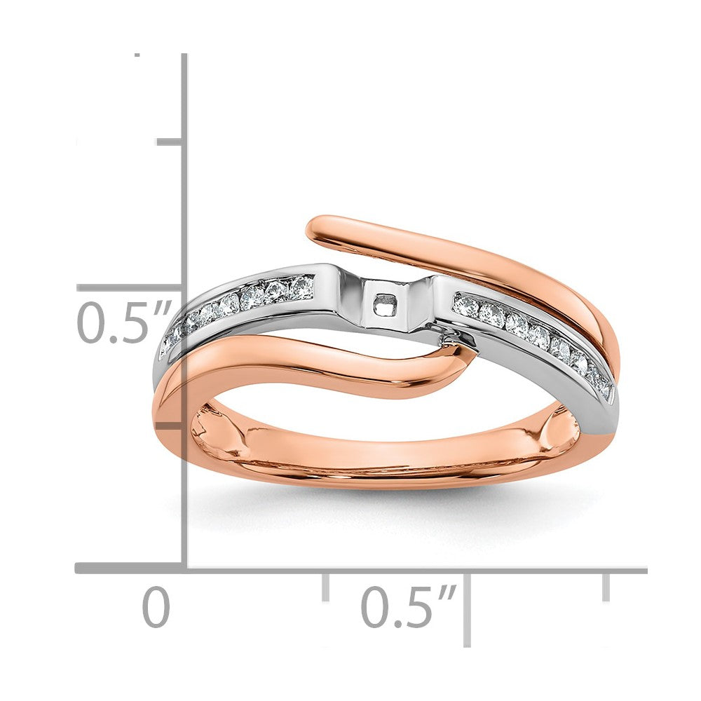 Peg Set Diamond Semi-mount By-Pass Engagement Rings