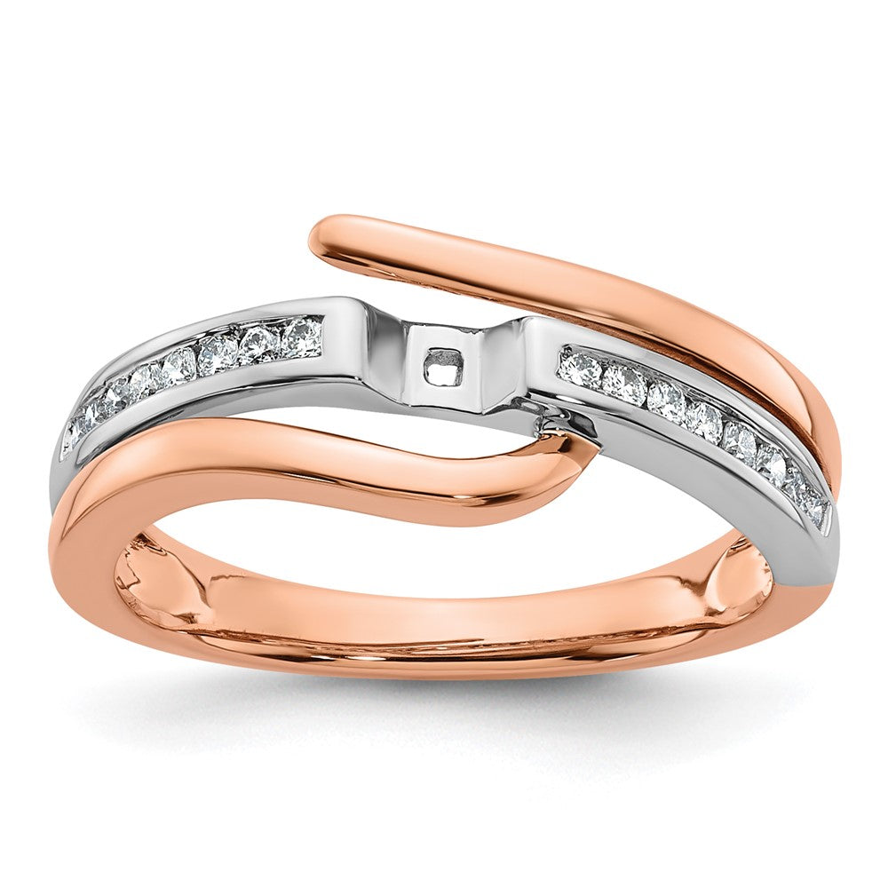 Peg Set Diamond Semi-mount By-Pass Engagement Rings