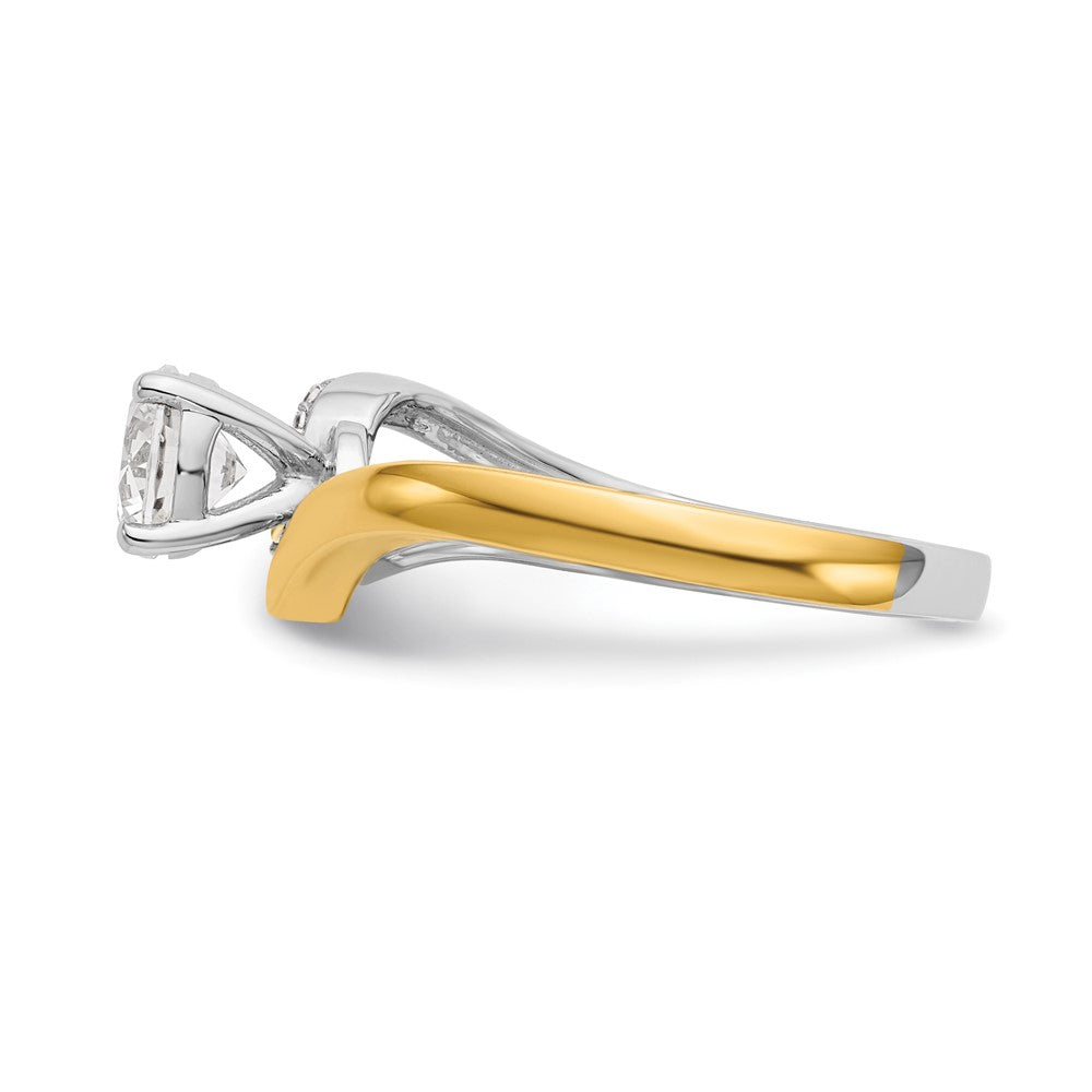 Peg Set Diamond Semi-mount By-Pass Engagement Rings
