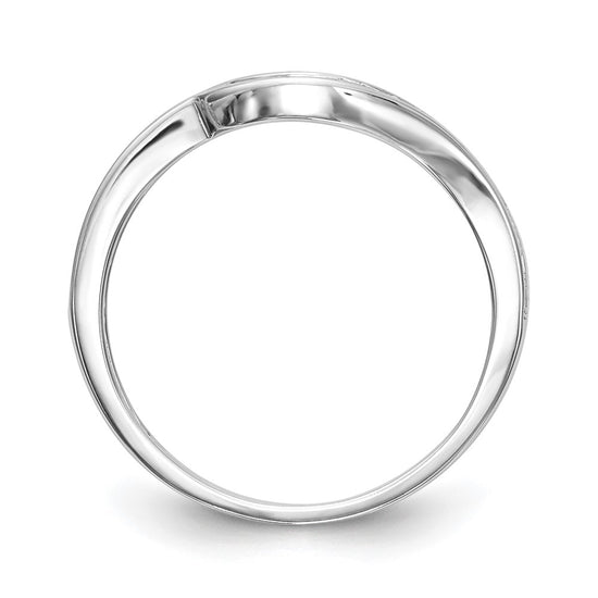 14k White Gold 1/5 carat Diamond Contoured Complete Wedding Band