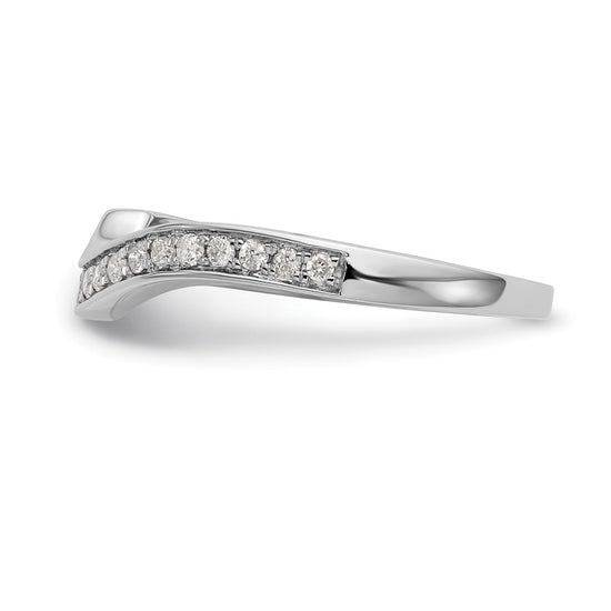 14k White Gold 1/5 carat Diamond Contoured Complete Wedding Band