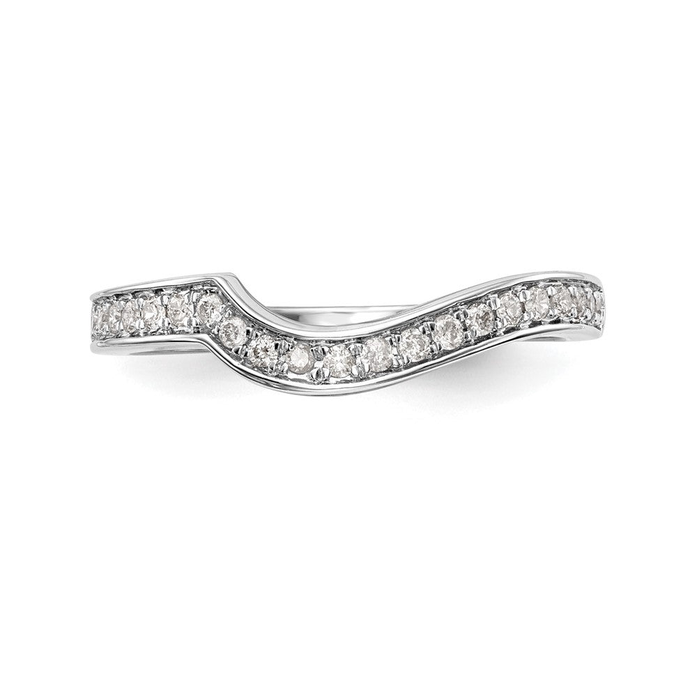 14k White Gold 1/5 carat Diamond Contoured Complete Wedding Band