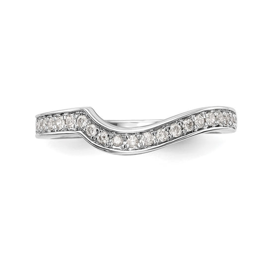 14k White Gold 1/5 carat Diamond Contoured Complete Wedding Band