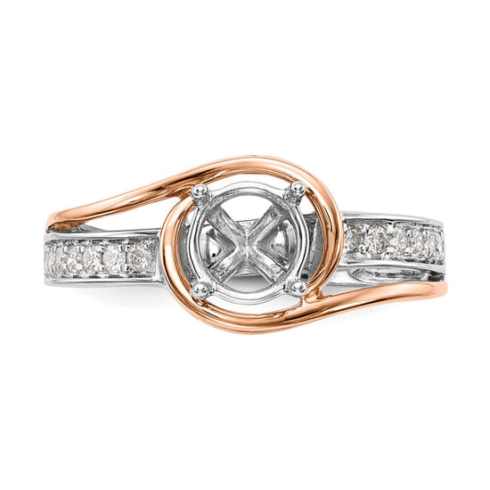 Peg Set Diamond Semi-mount By-Pass Engagement Rings