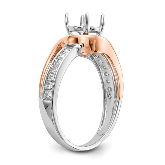 Peg Set Diamond Semi-mount By-Pass Engagement Rings