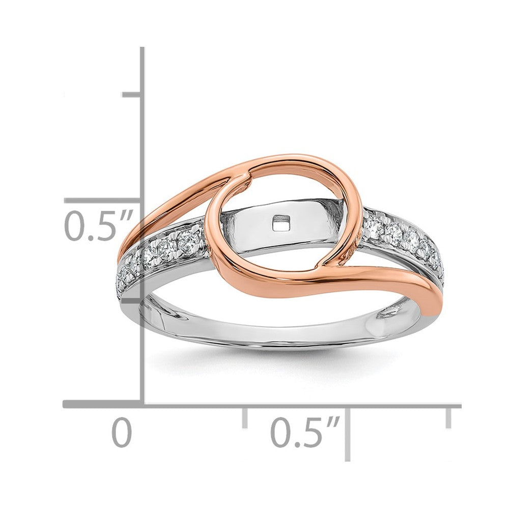 Peg Set Diamond Semi-mount By-Pass Engagement Rings