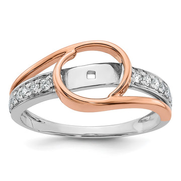 Peg Set Diamond Semi-mount By-Pass Engagement Rings