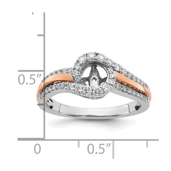 Peg Set Diamond Semi-mount By-Pass Engagement Rings