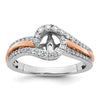 Peg Set Diamond Semi-mount By-Pass Engagement Rings