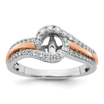 Peg Set Diamond Semi-mount By-Pass Engagement Rings
