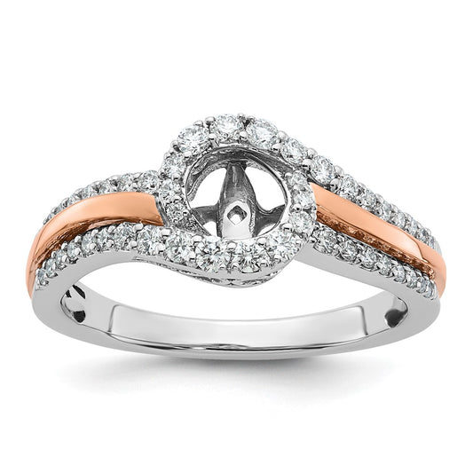 Peg Set Diamond Semi-mount By-Pass Engagement Rings