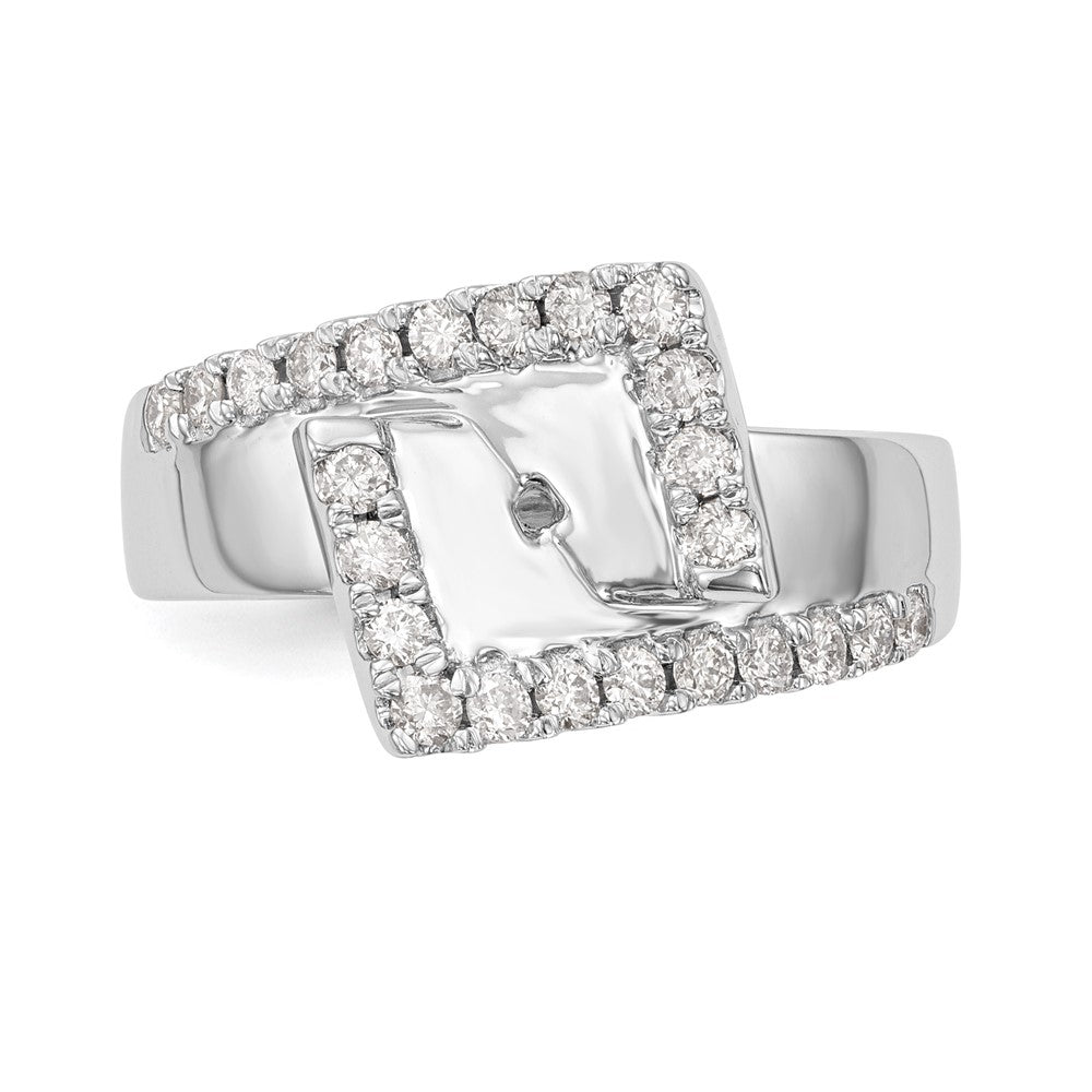 14k White Gold 1/2 carat Lab Grown Diamond VS/SI+ G+ Semi-Mount Pet Set Engagement Ring