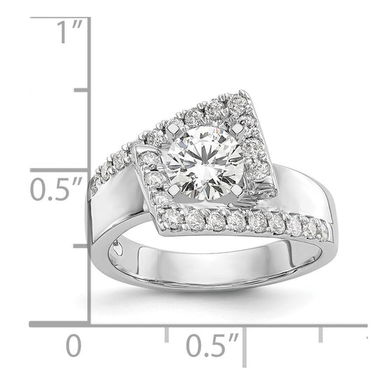14k White Gold 1/2 carat Lab Grown Diamond VS/SI+ G+ Semi-Mount Pet Set Engagement Ring