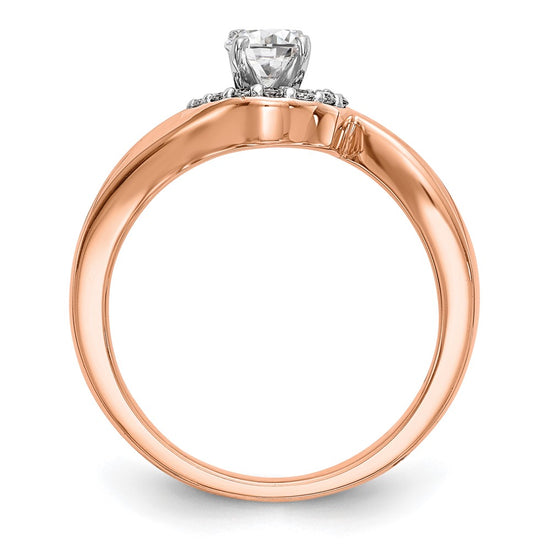 Peg Set Diamond Semi-mount By-Pass Engagement Rings