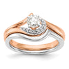 Peg Set Diamond Semi-mount By-Pass Engagement Rings