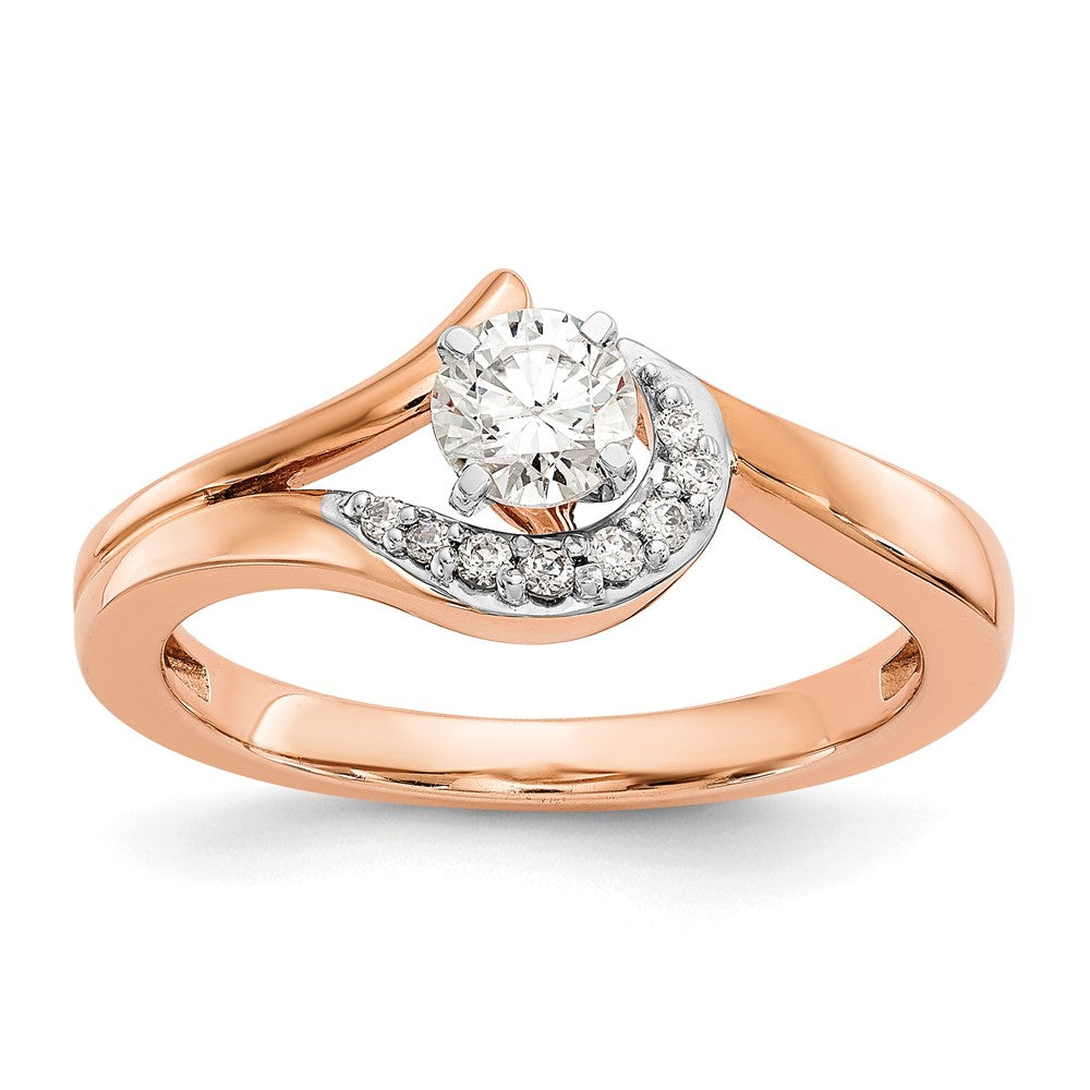 Peg Set Diamond Semi-mount By-Pass Engagement Rings