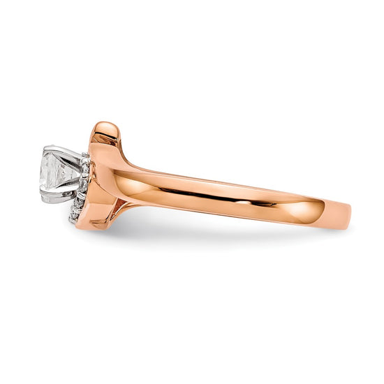 Peg Set Diamond Semi-mount By-Pass Engagement Rings