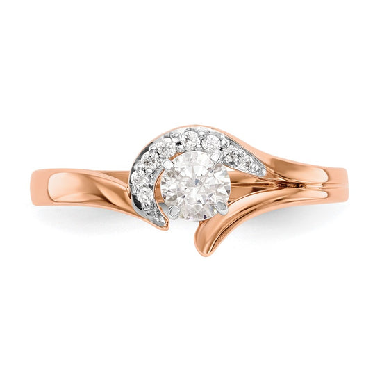 Peg Set Diamond Semi-mount By-Pass Engagement Rings