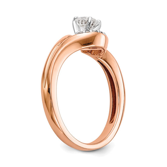 Peg Set Diamond Semi-mount By-Pass Engagement Rings