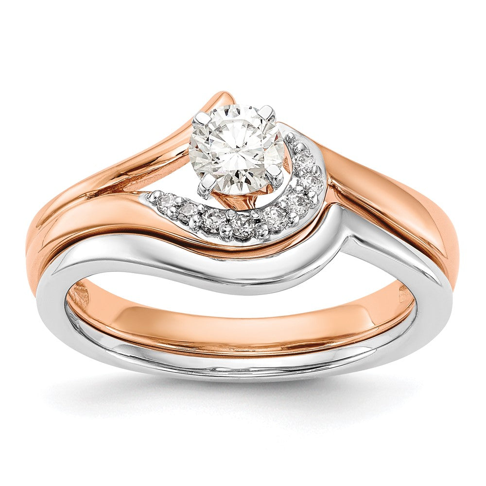Peg Set Diamond Semi-mount By-Pass Engagement Rings