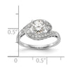 14k White Gold By-Pass Peg Set 1/4 carat Diamond Semi-mount Engagement Ring