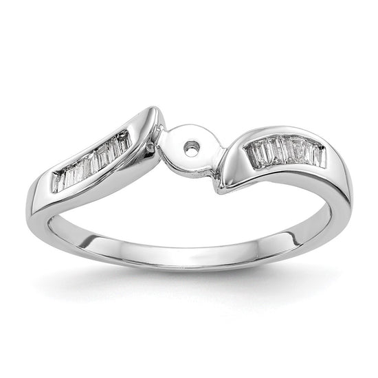 Peg Set Diamond Semi-mount By-Pass Engagement Rings