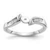 Peg Set Diamond Semi-mount By-Pass Engagement Rings