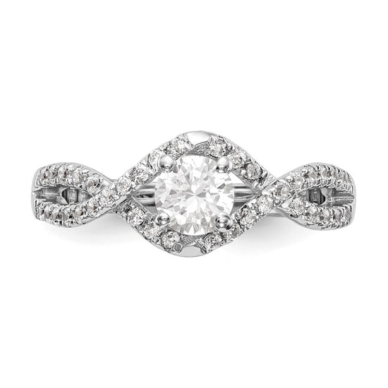 Diamond Round Semi-mount By-Pass Engagement Rings