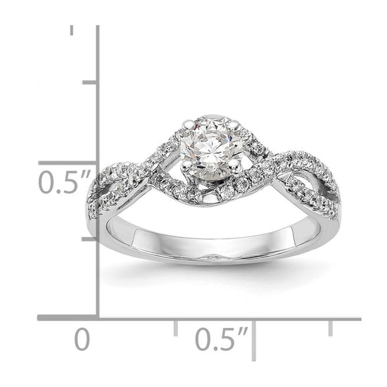 Diamond Round Semi-mount By-Pass Engagement Rings