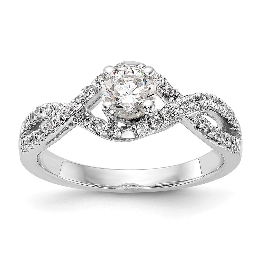 Diamond Round Semi-mount By-Pass Engagement Rings