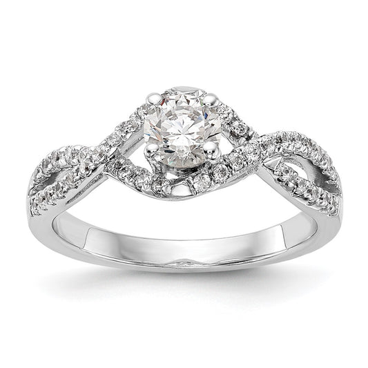 Diamond Round Semi-mount By-Pass Engagement Rings