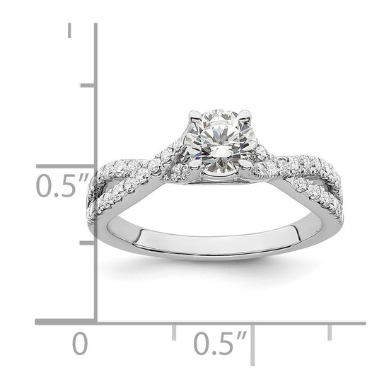 Diamond Round Semi-mount By-Pass Engagement Rings