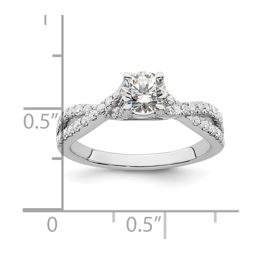 Diamond Round Semi-mount By-Pass Engagement Rings