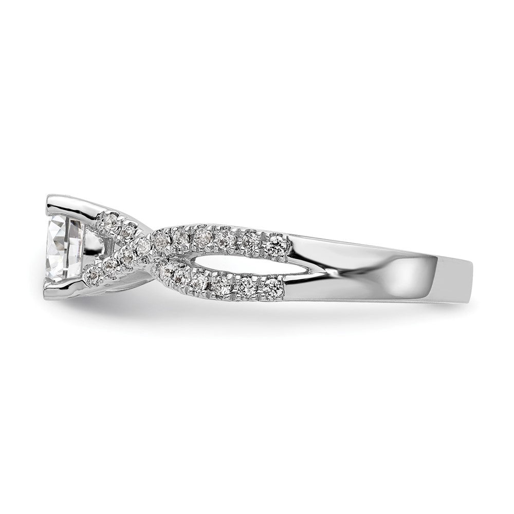 Diamond Round Semi-mount By-Pass Engagement Rings