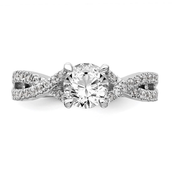 Diamond Round Semi-mount By-Pass Engagement Rings