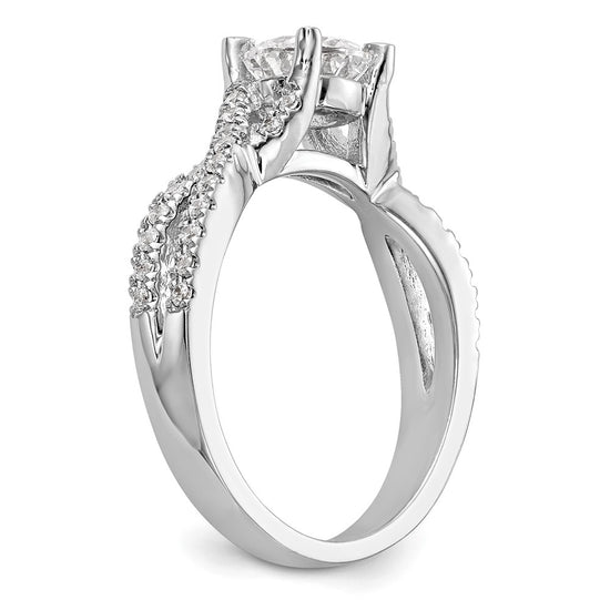 Diamond Round Semi-mount By-Pass Engagement Rings