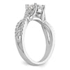 Diamond Round Semi-mount By-Pass Engagement Rings