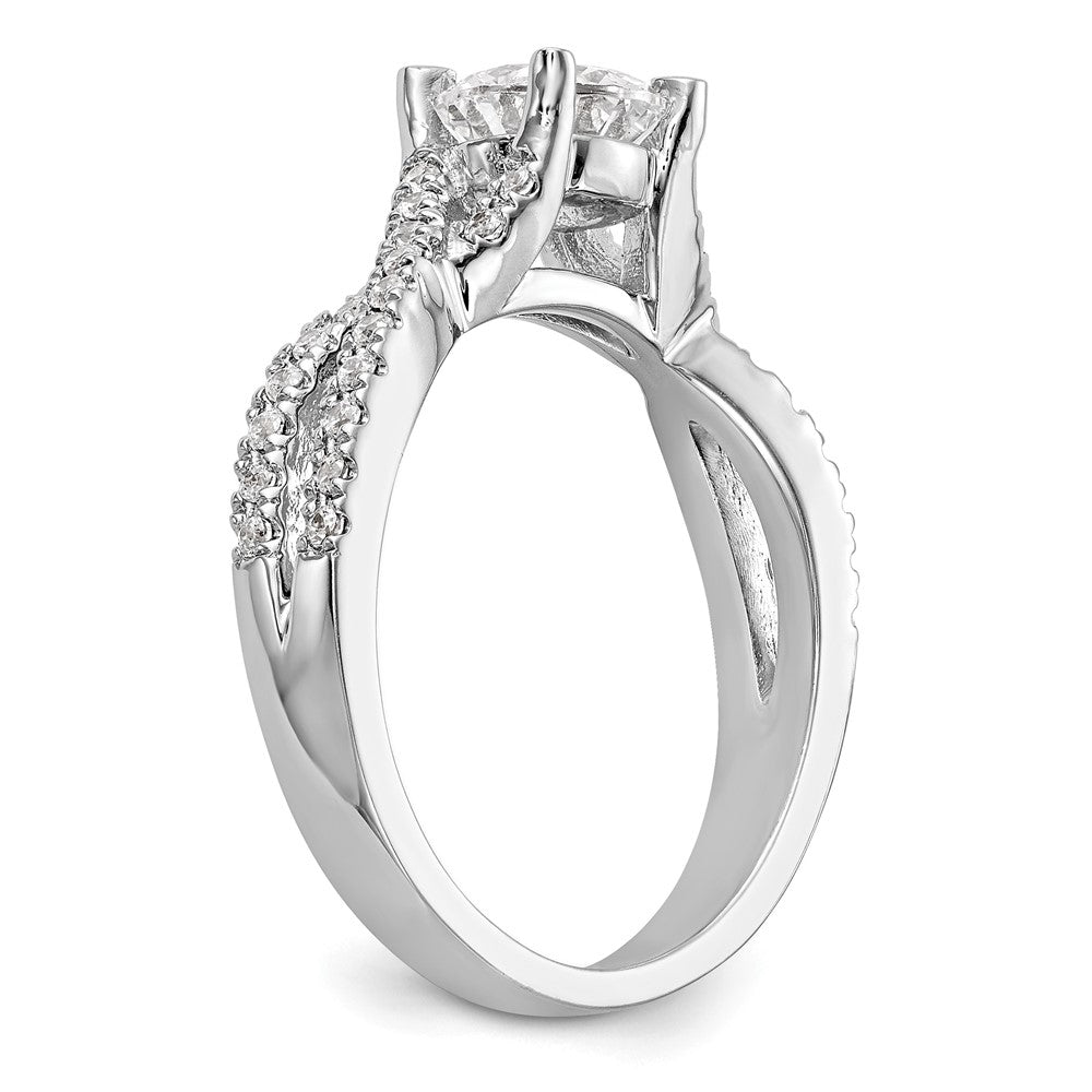 Diamond Round Semi-mount By-Pass Engagement Rings