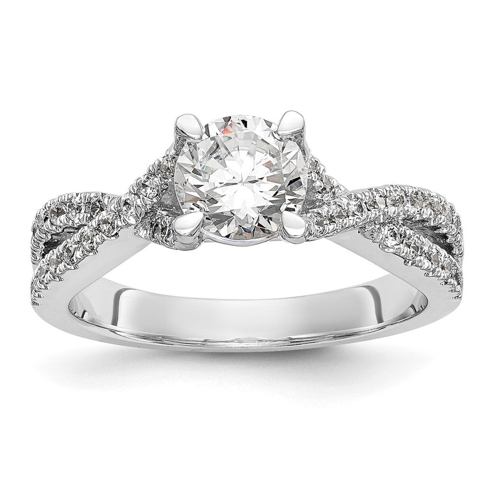 Diamond Round Semi-mount By-Pass Engagement Rings